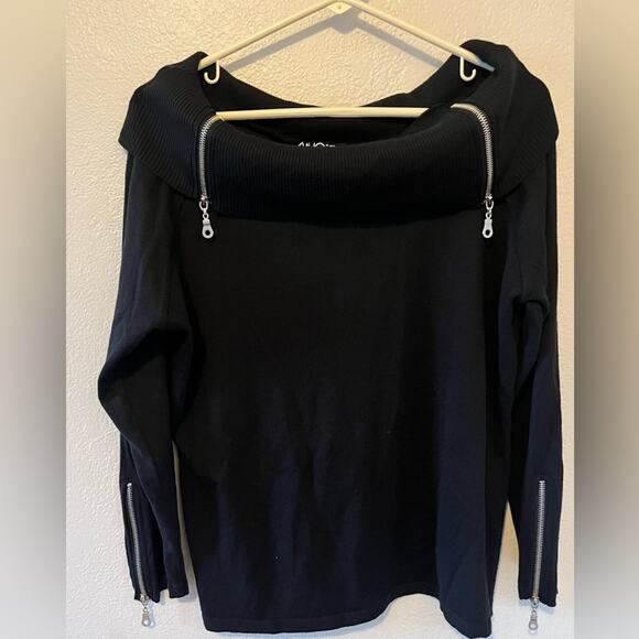 NWT Angel Brand Black Sweater with Zippers Size Large - Picture 7 of 7